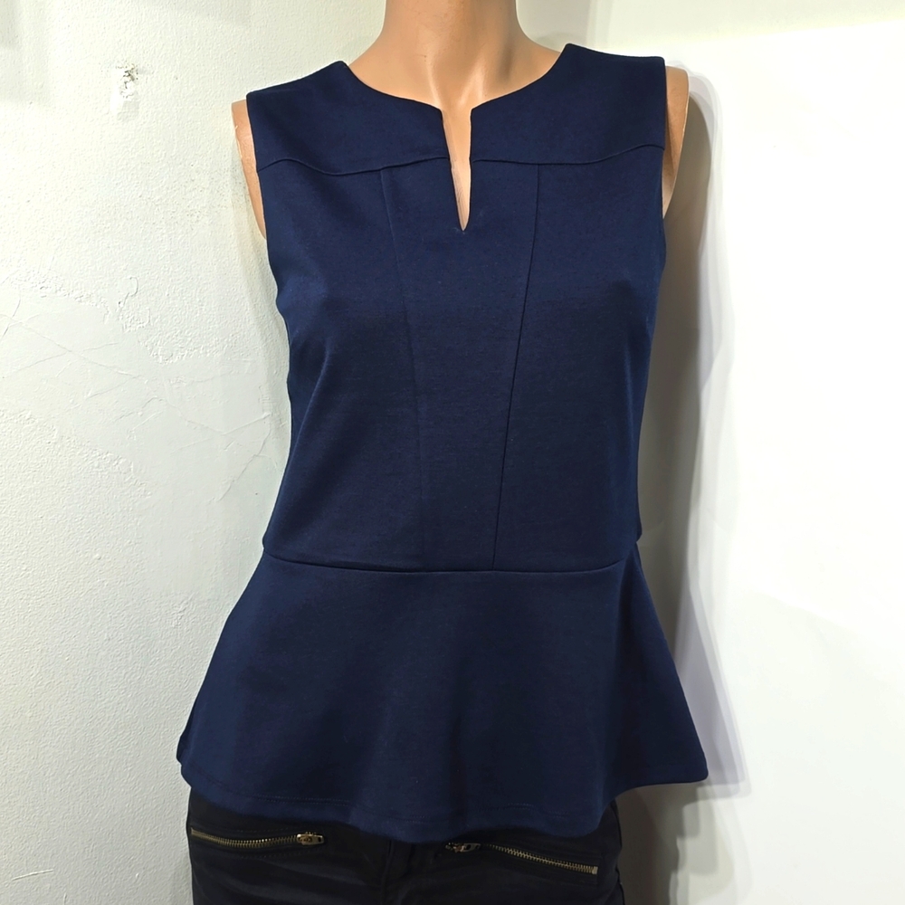 The Limited Womens Blue Knit B Neck Pullover Fitted Top Size Extra Small NWT